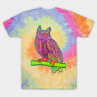 Neon Horned Owl T-Shirt
